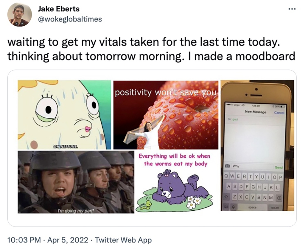Tweet by Jake Eberts